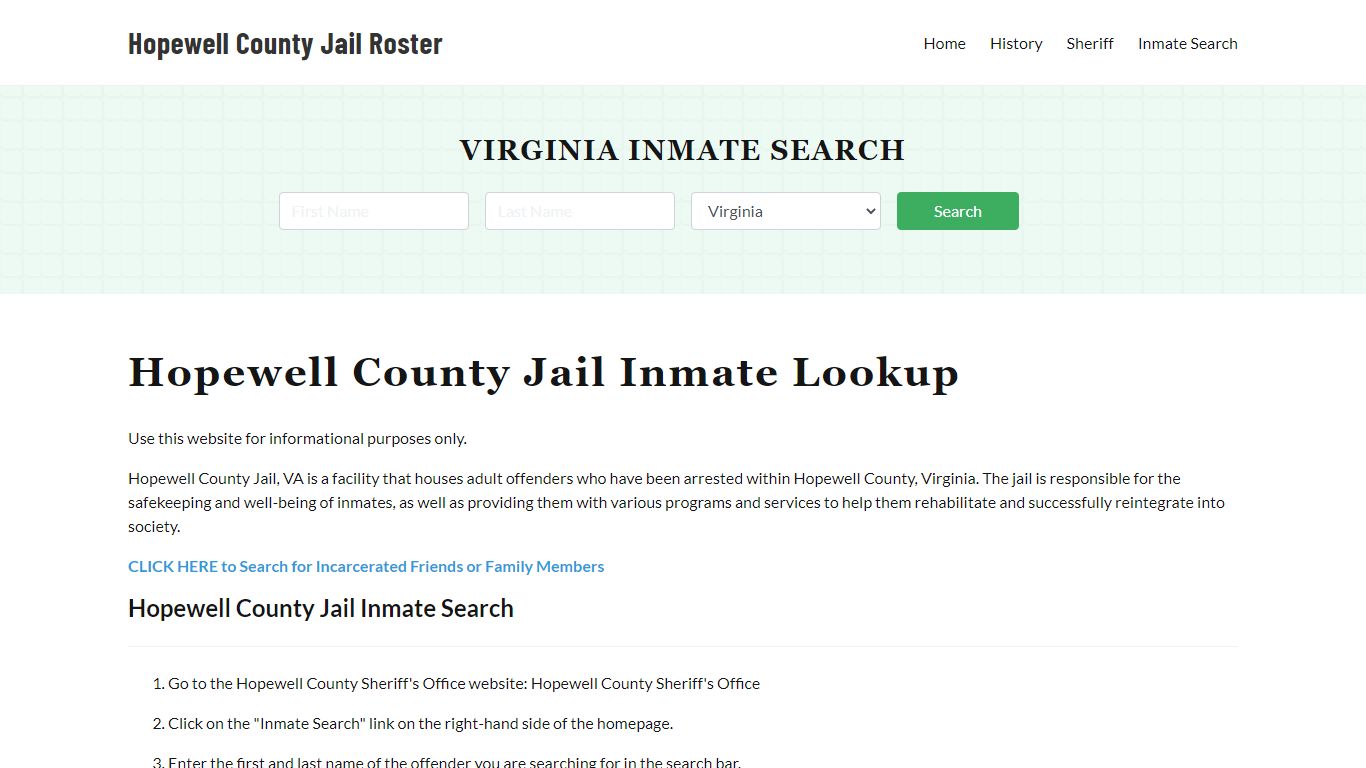 Hopewell County Jail Roster Lookup, VA, Inmate Search