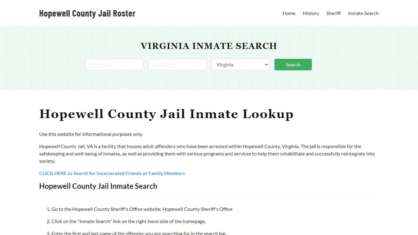Hopewell County Jail Roster Lookup, VA, Inmate Search